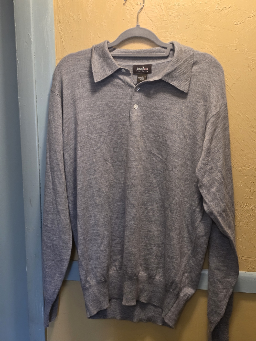 Men's Gray Polo Sweater